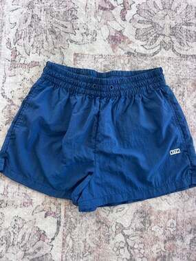 Kith Women's Nylon Elastic Waist Casual Shorts in Blue